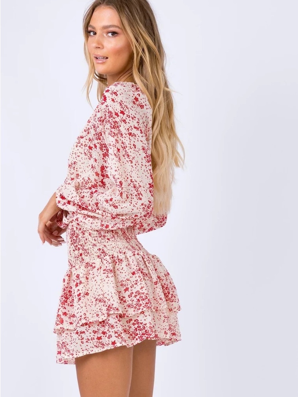 Princess Polly Pink Floral Smocked Waist Mini Dress - Picture 2 of 10